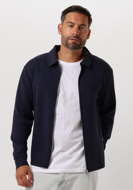 Donkerblauwe SELECTED HOMME Vest SLHEMANUEL SOFT FULL ZIP SWEAT NOOS - large