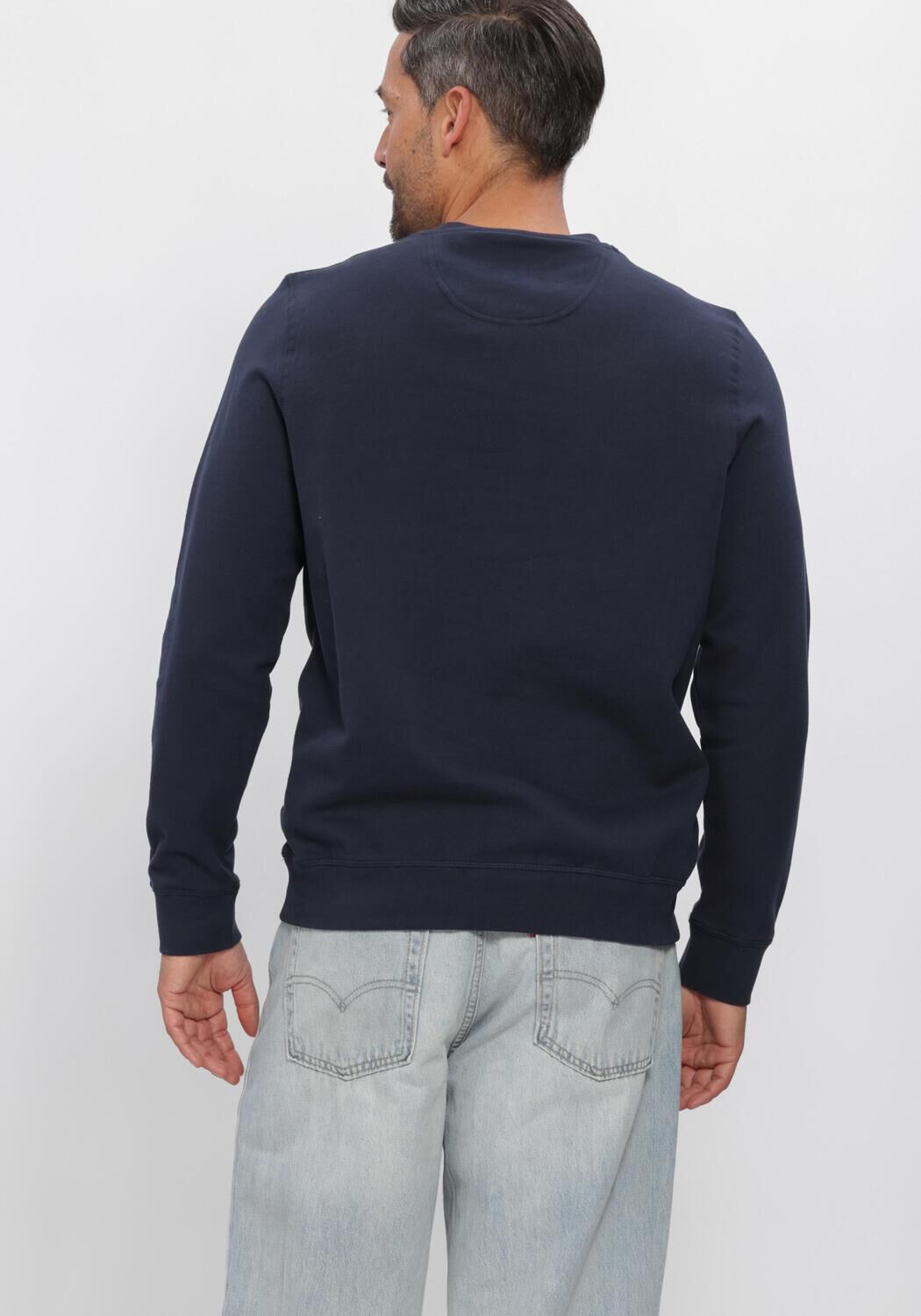 Donkerblauwe BARBOUR Sweater PIQUE APPLIQUE CREW - large