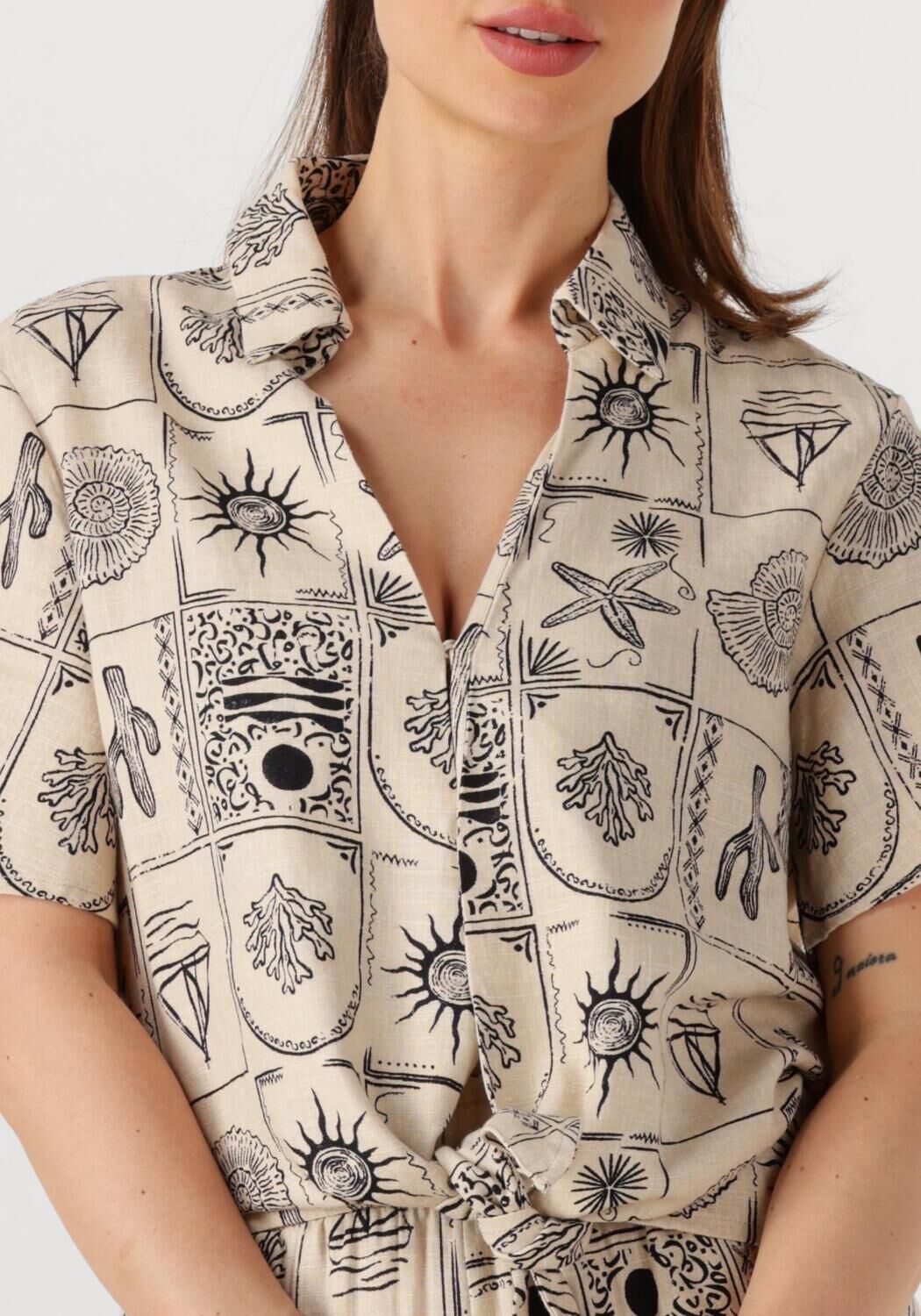OBJECT Dames Blouses Objember Re S s Tie Shirt 139 Ecru
