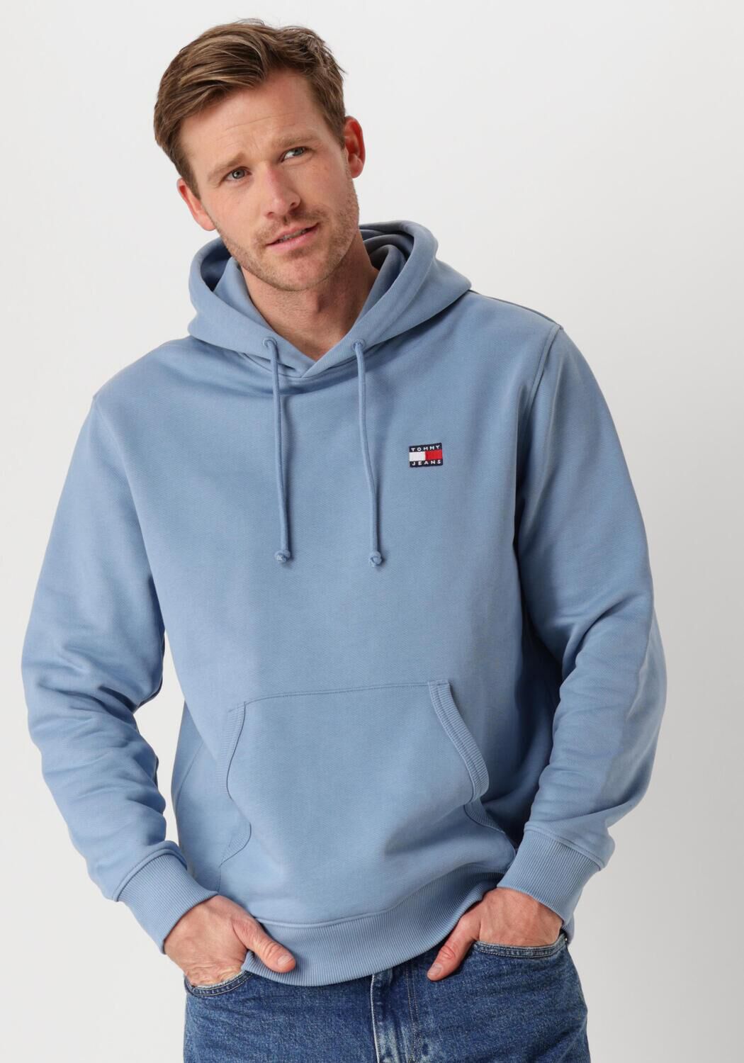 TOMMY JEANS Heren Truien & Vesten Tjm Reg Badge Hoodie Ext Blauw
