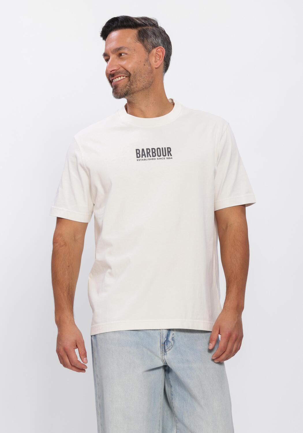 Witte BARBOUR T-shirt MORDEN RELAXED GRAPHIC T-SHIRT - large