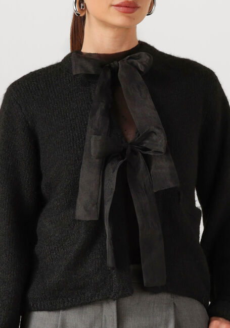 Zwarte OBJECT Trui OBJSAGGIA L/S LO KNIT BOW CARDIGAN DIV - large