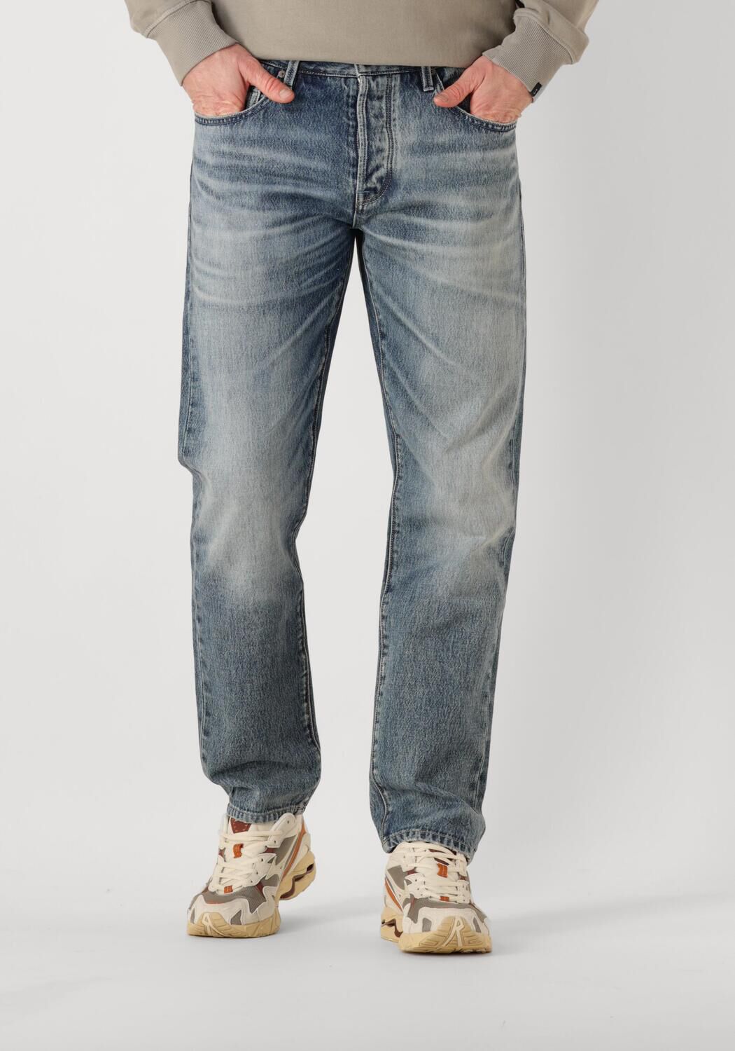 BUTCHER OF BLUE Heren Jeans Stockton Straight Redding Med Blauw