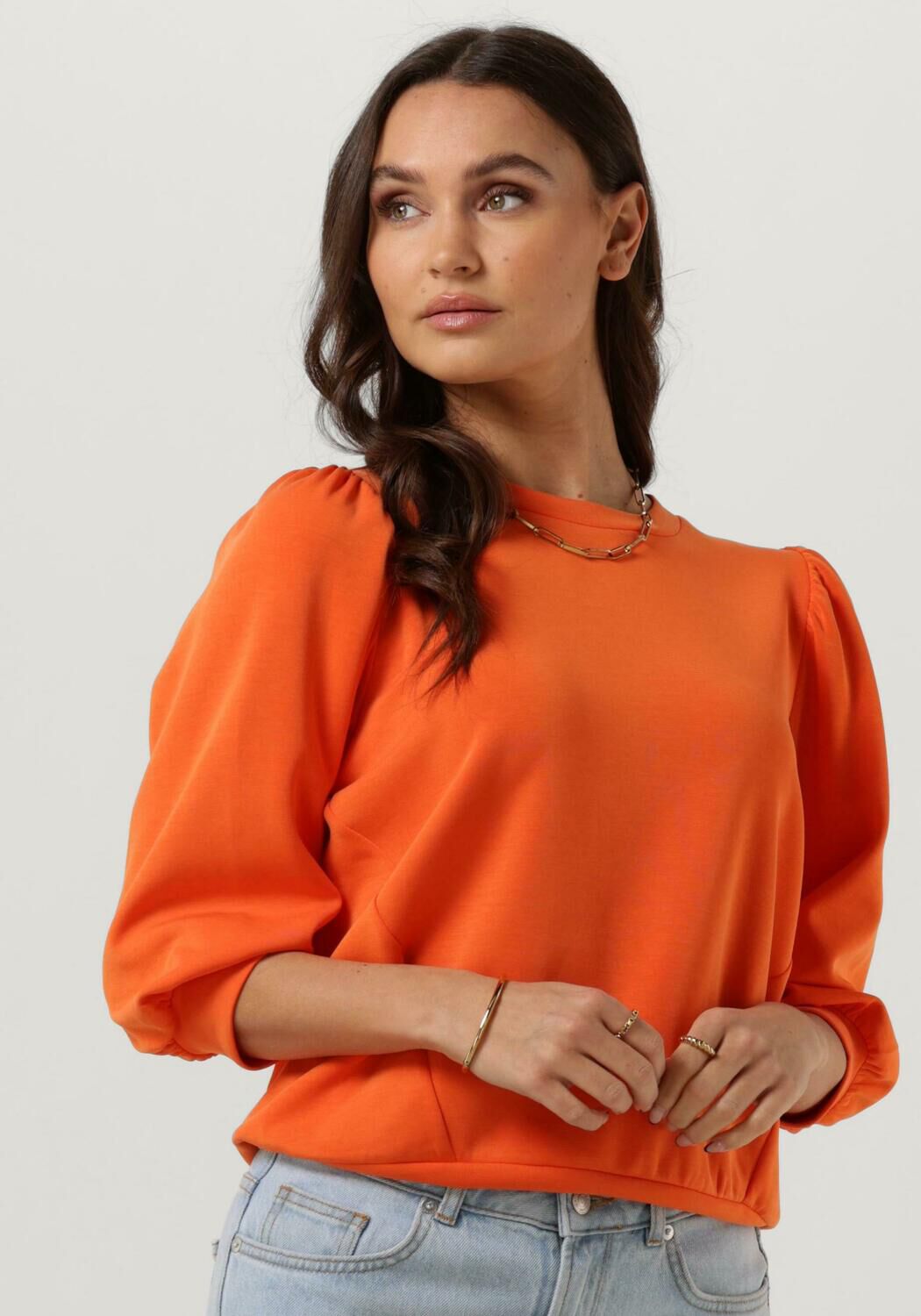 oranje selected femme trui sliftenny 3 4 sweat top