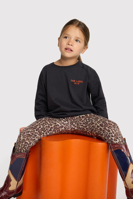 Zwarte ALIX MINI T-shirt KNITTED 14 LONGSLEEVE - large