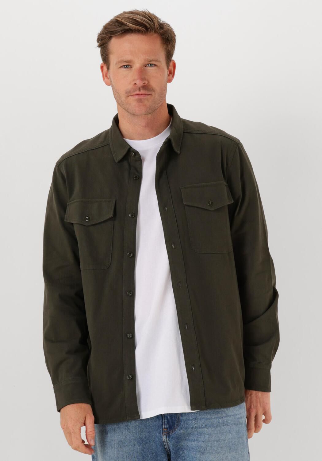G-STAR RAW Heren Overhemden Marine Jersey Shirt L\s Grijs