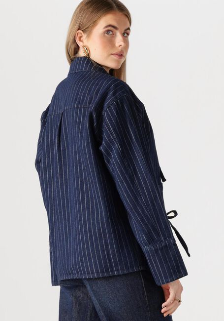 Donkerblauwe NEO NOIR Blouses STARLIE STRIPE SHIRT - large