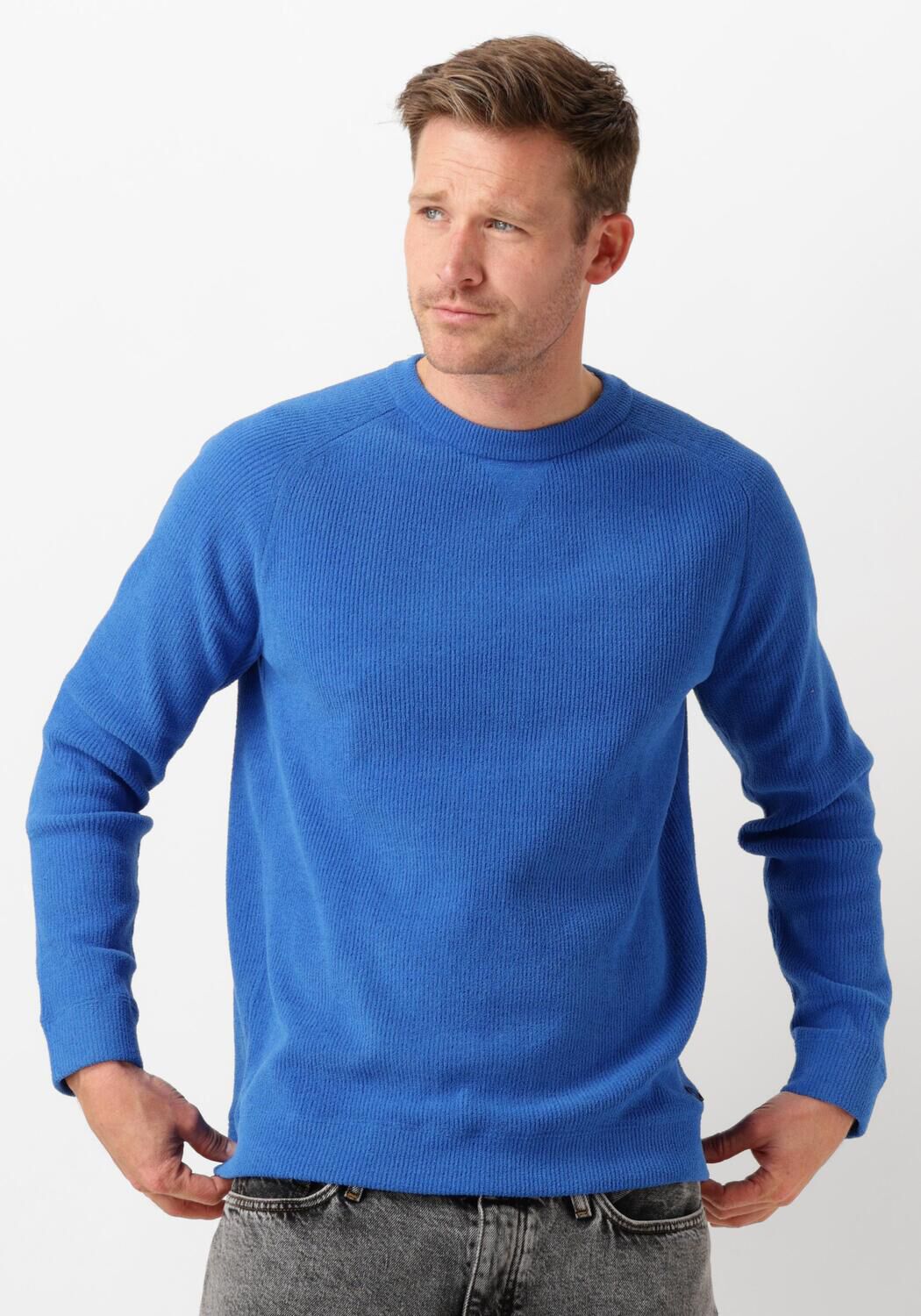 Dstrezzed Blauwe Crew Neck Sweater Njord Blue Heren
