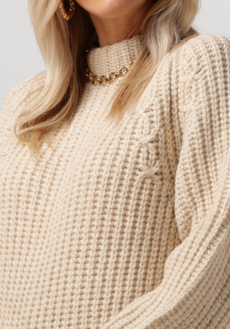 Beige SECOND FEMALE Trui AYA KNIT T-NECK - large