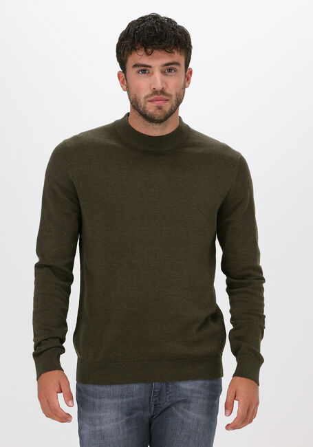 Groene SELECTED HOMME Trui SLHBRADY LS KNIT MOCK NECK B - large