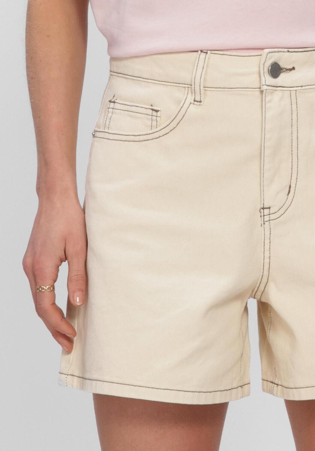Beige OBJECT Shorts OBJANDREA HW SHORTS - large