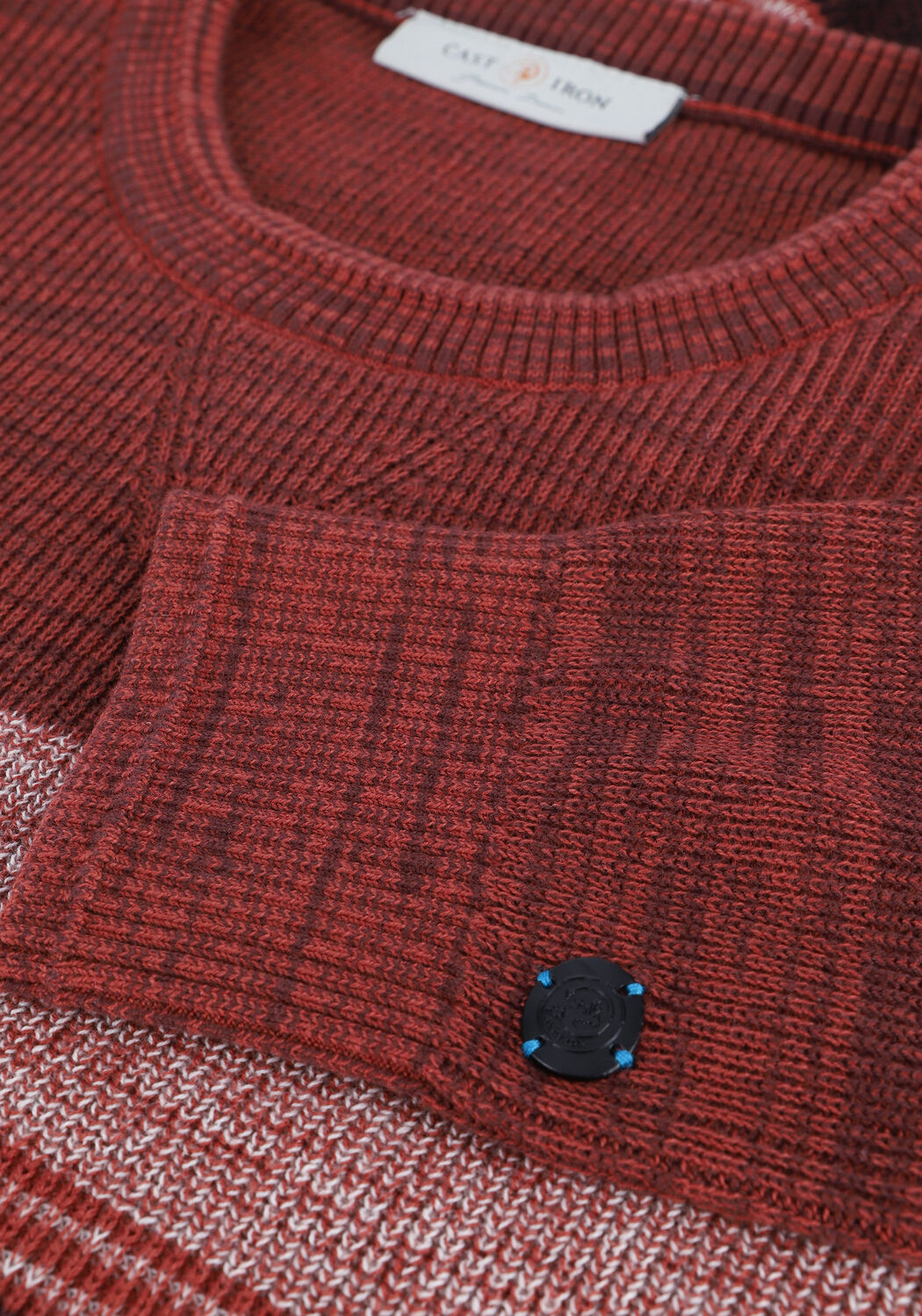 Bordeaux CAST IRON Trui R-NECK SLIM FIT COTTON MOULINE - large