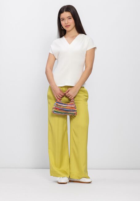 Witte SELECTED WOMEN Tops & T-shirts SLFTENNY SS V-NECK GATHERED TOP - large