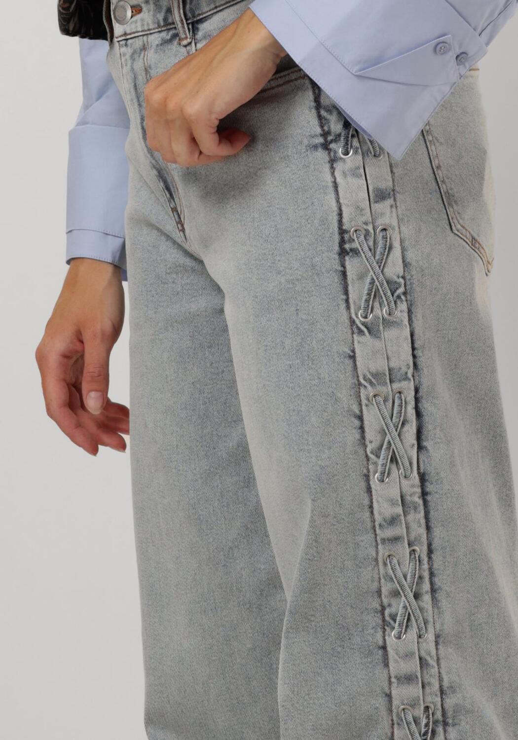 CATWALK JUNKIE Dames Jeans Loose Fit Jeans With Lace Detail Lichtblauw