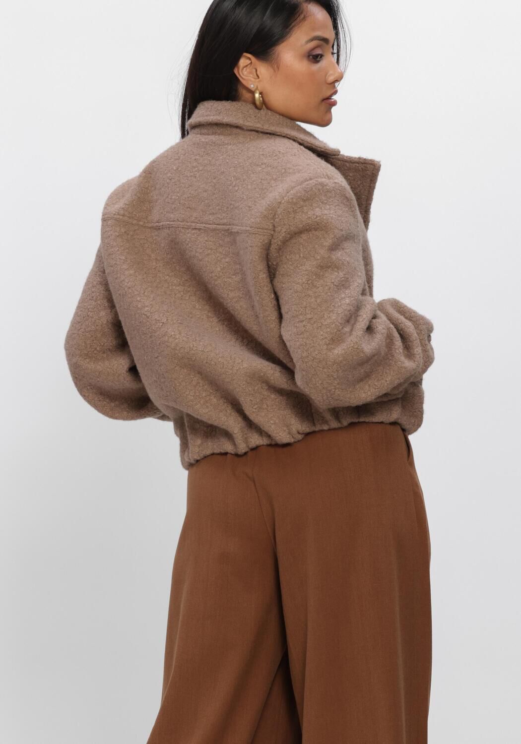Camel NUKUS Teddy jas MADELIN JACKET BOUCLE - large