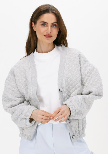 Lichtgrijze SECOND FEMALE Vest NEPATA SWEAT CARDIGAN - large