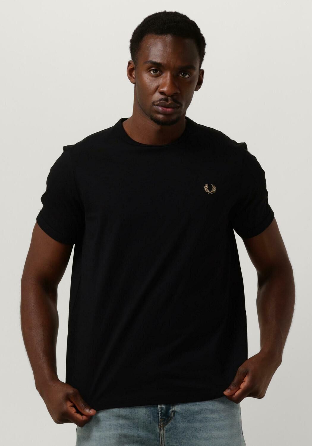 FRED PERRY Heren Polo's & T-shirts Ringer T-shirt Zwart