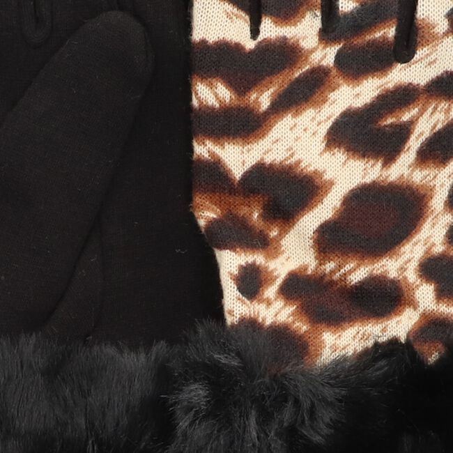 Zwarte YEHWANG Handschoenen LEOPARD & FUR Zwarte YEHWANG Handschoenen LEOPARD & FUR - large
