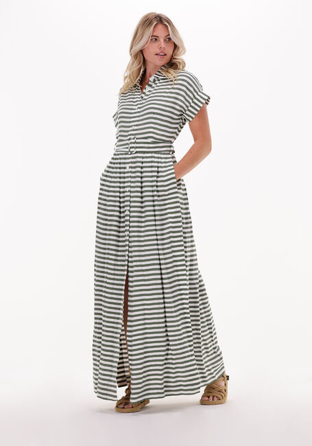 Groene VANILIA Maxi jurk BUTTON LONG DRESS - large