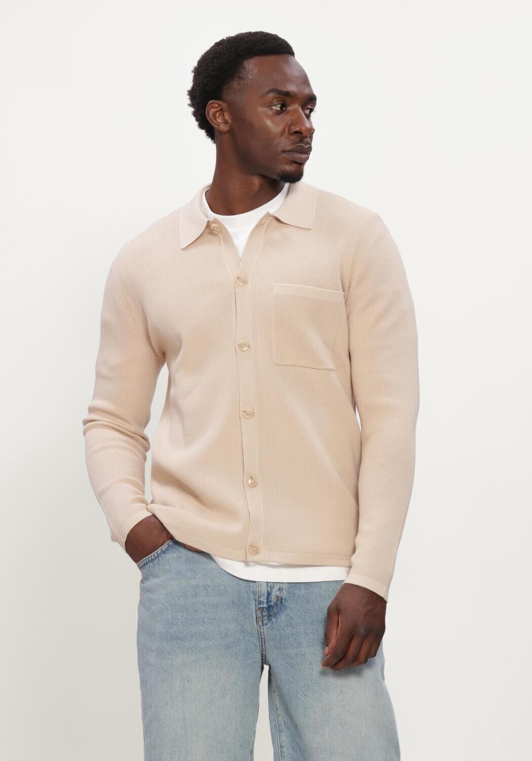 Beige MACE Trui M-AUGUST - large