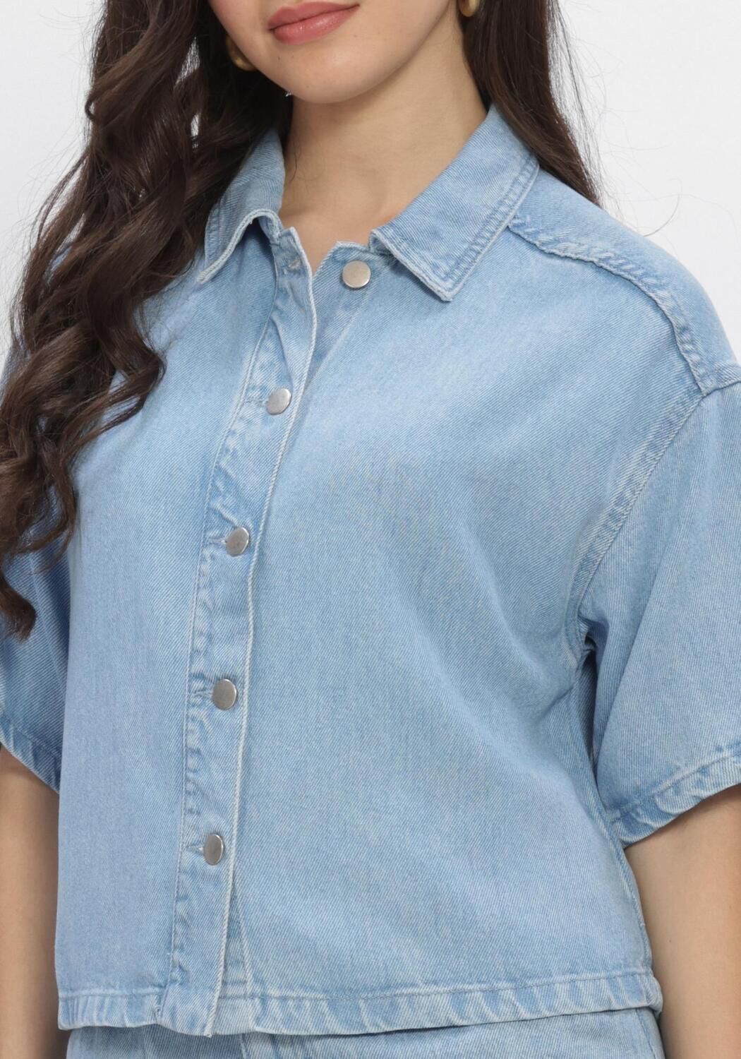 Blauwe MSCH COPENHAGEN Blouses MSCHSAPHINA 2 4 SHIRT - large