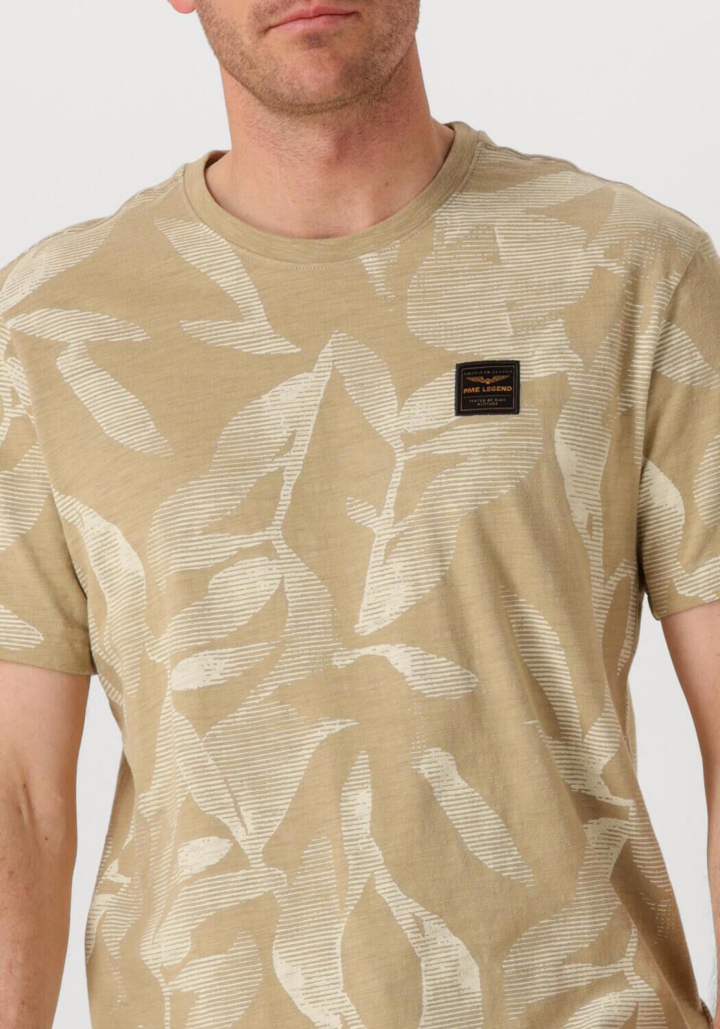 PME LEGEND Heren Polo's & T-shirts Slub Jersey Aop Beige