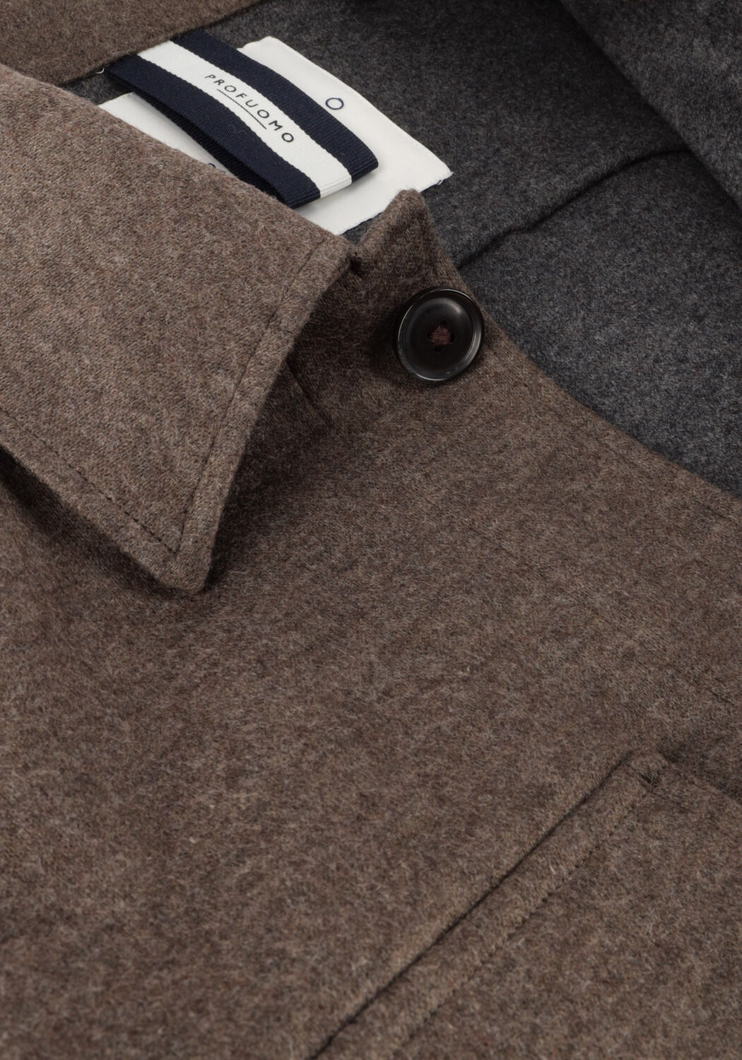 Bruine PROFUOMO Overshirt OVERSHIRT KNITTED - large