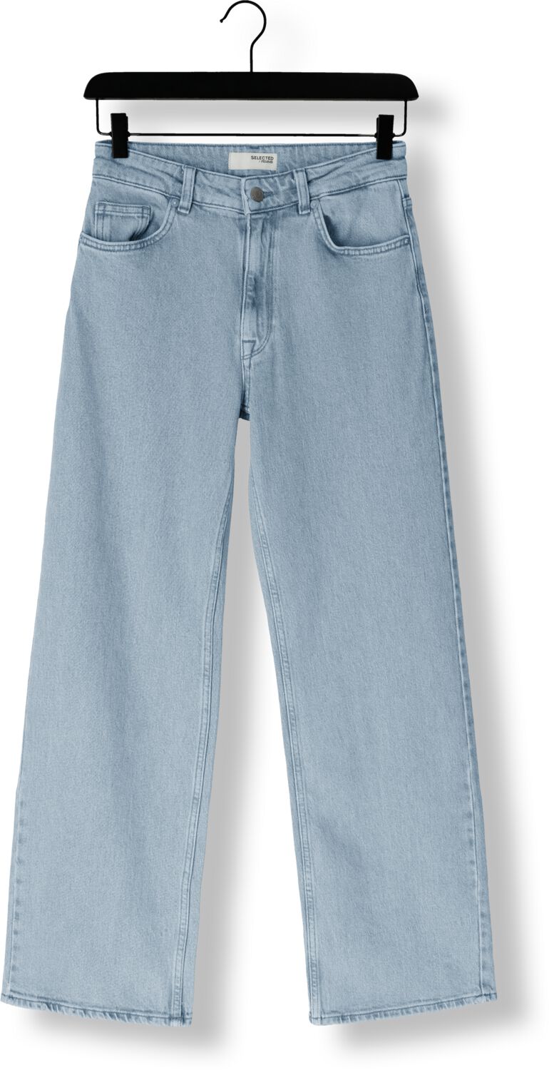 SELECTED FEMME Dames Jeans Slfalice-n Hw Wide Lon Lichtblauw