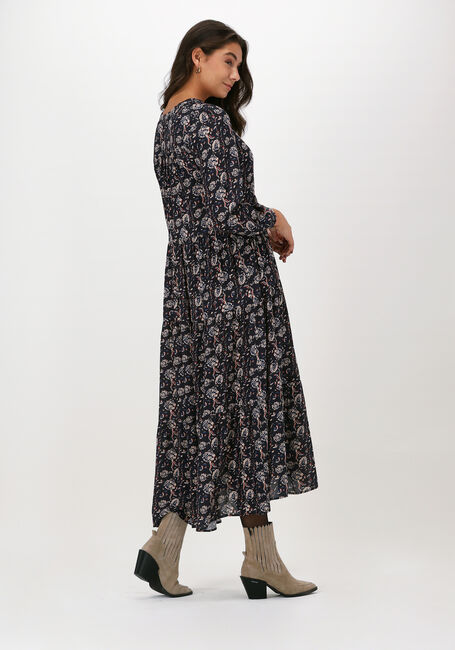 Zwarte BY-BAR Midi jurk JULIA NIGHT FLOWER DRESS - large