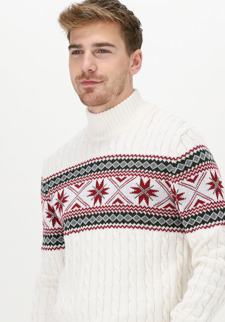 Gebroken wit SELECTED HOMME Coltrui SLHFLAKE LS KNIT CABLE HIGH NE - large