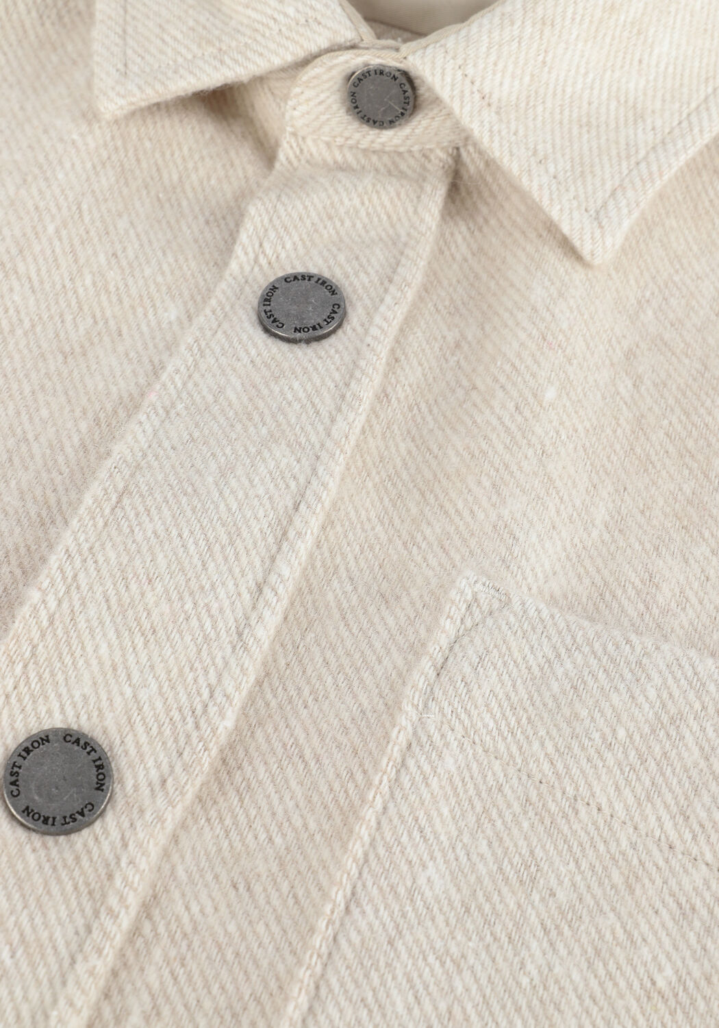 Beige CAST IRON Overshirt LONG SLEEVE SHIRT WOOL BLEND R - large