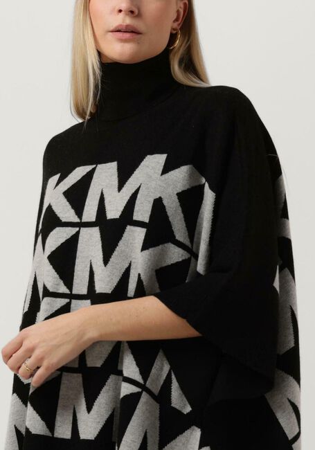 Zwarte MICHAEL KORS Coltrui OVERSIZE MK LOGO PONCHO - large