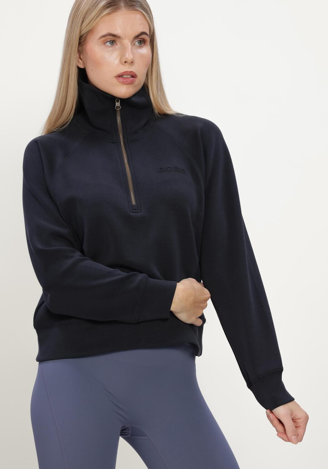BJORN BORG Dames Truien & Vesten Studio Soft Halfzip Sweatshirt Donkerblauw