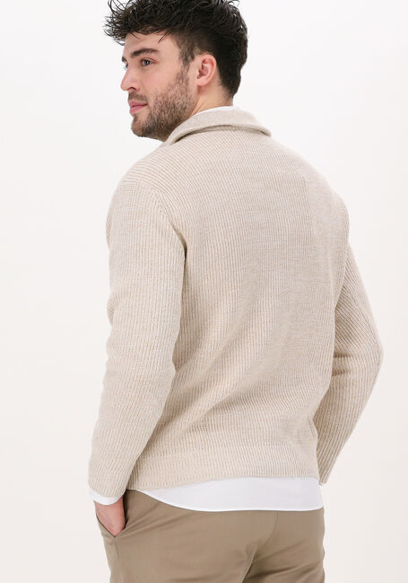 Gebroken wit SELECTED MEN Trui SLHIRVEN LS KNIT HIGH HALF ZIP - large