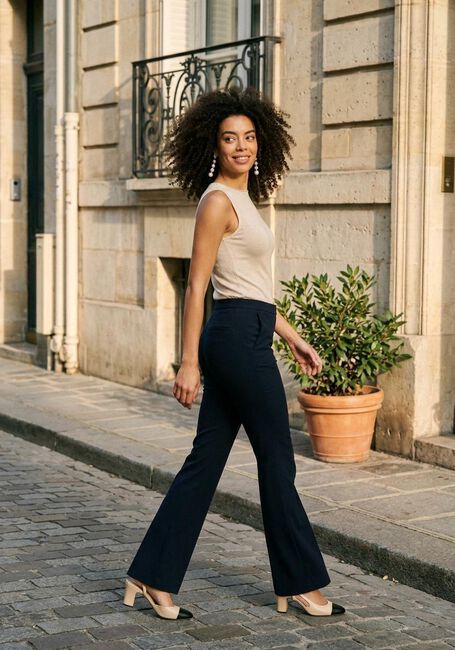 Donkerblauwe MODSTR&Ouml;M Flared broek TANNY FLARE PANTS - large