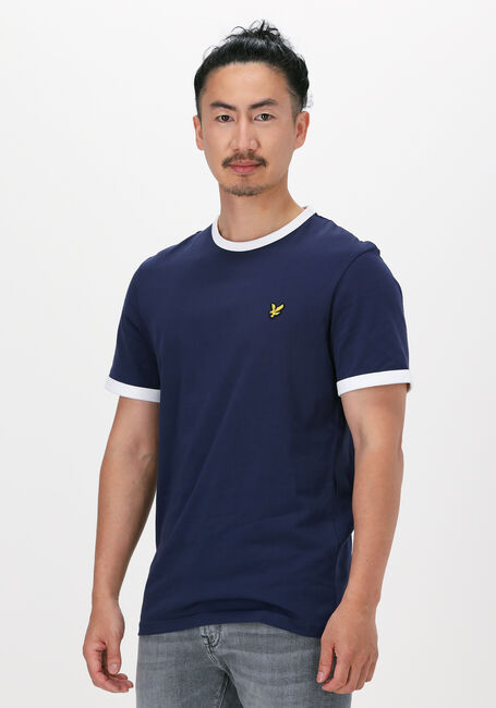 Blauwe LYLE & SCOTT T-shirt RINGER T-SHIRT - large