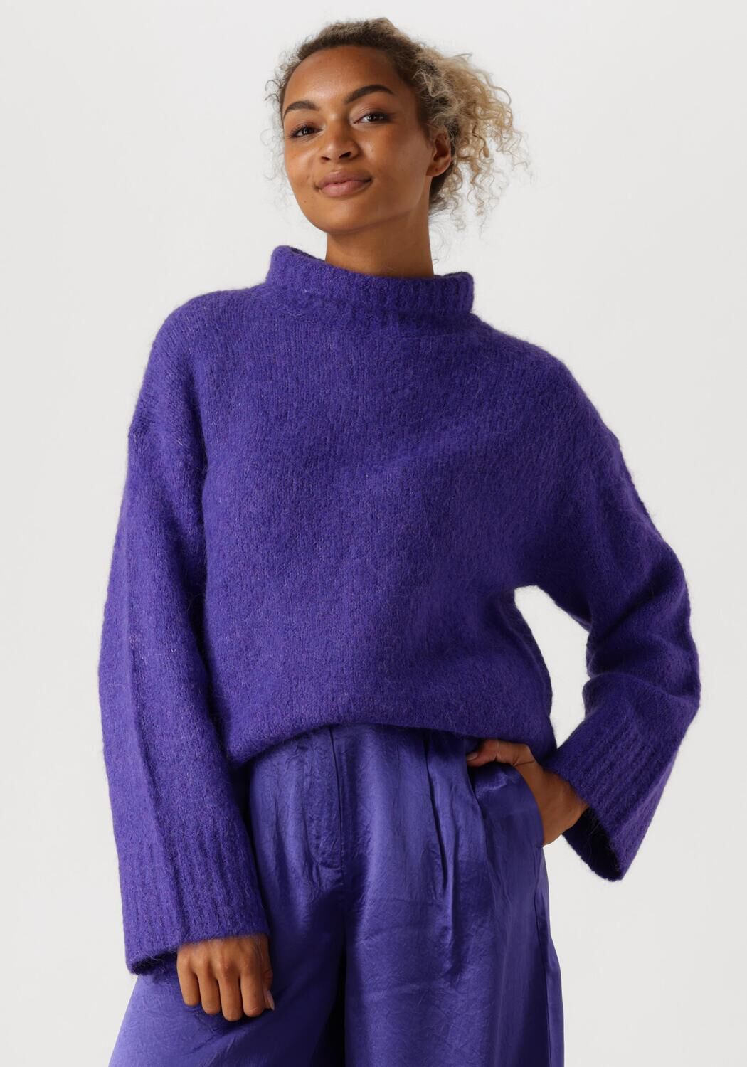 SELECTED FEMME Dames Truien & Vesten Slfgabella Ls Knit High-neck Paars