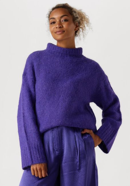 Paarse SELECTED FEMME Trui SLFGABELLA LS KNIT HIGH-NECK - large