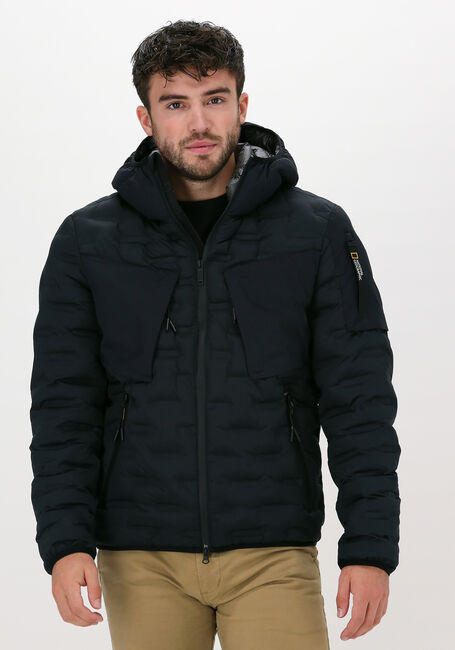 Zwarte NATIONAL GEOGRAPHIC Gewatteerde jas HOODED JACKET - large
