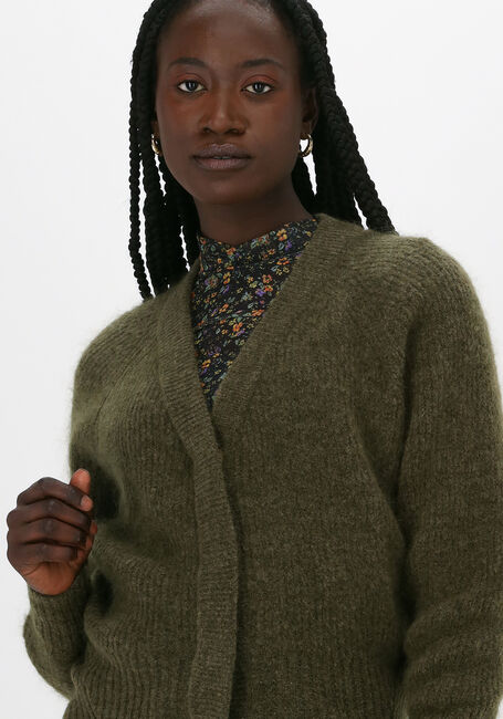 Donkergroene SECOND FEMALE Spencer BROOKY KNIT BOXY CARDIGAN - large