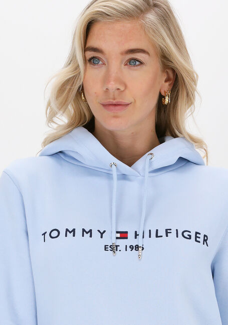 Lichtblauwe TOMMY HILFIGER Sweater REGULAR HILFIGER HOODIE - large