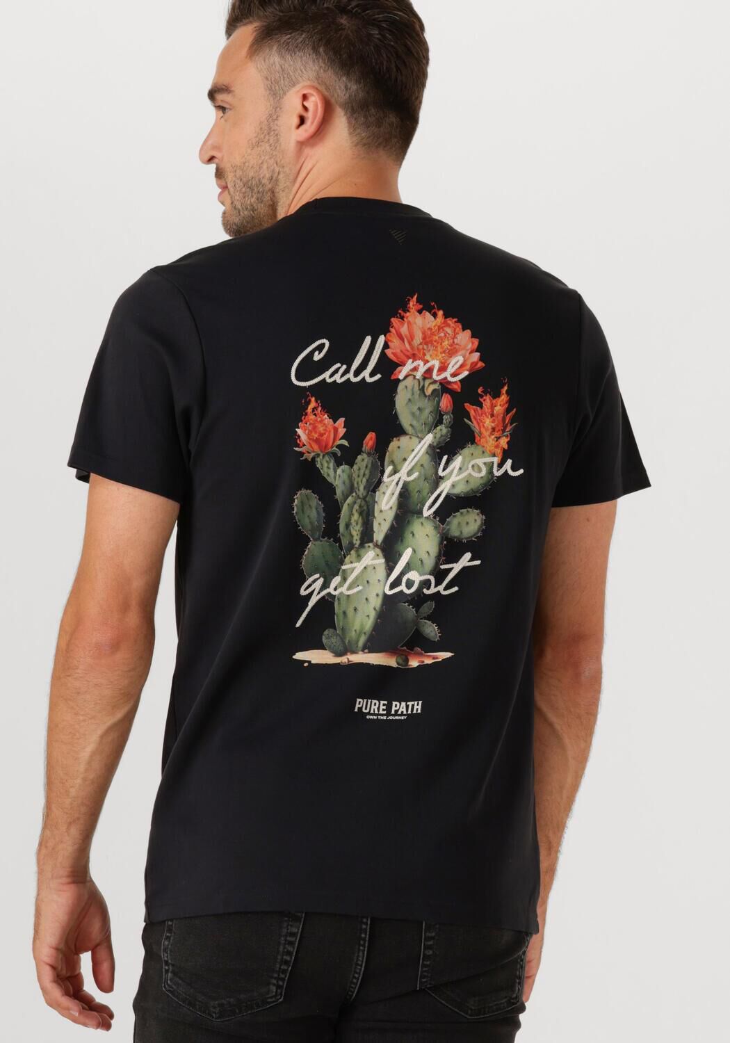 PURE PATH Heren Polo's & T-shirts Regular Fit T-shirts Zwart