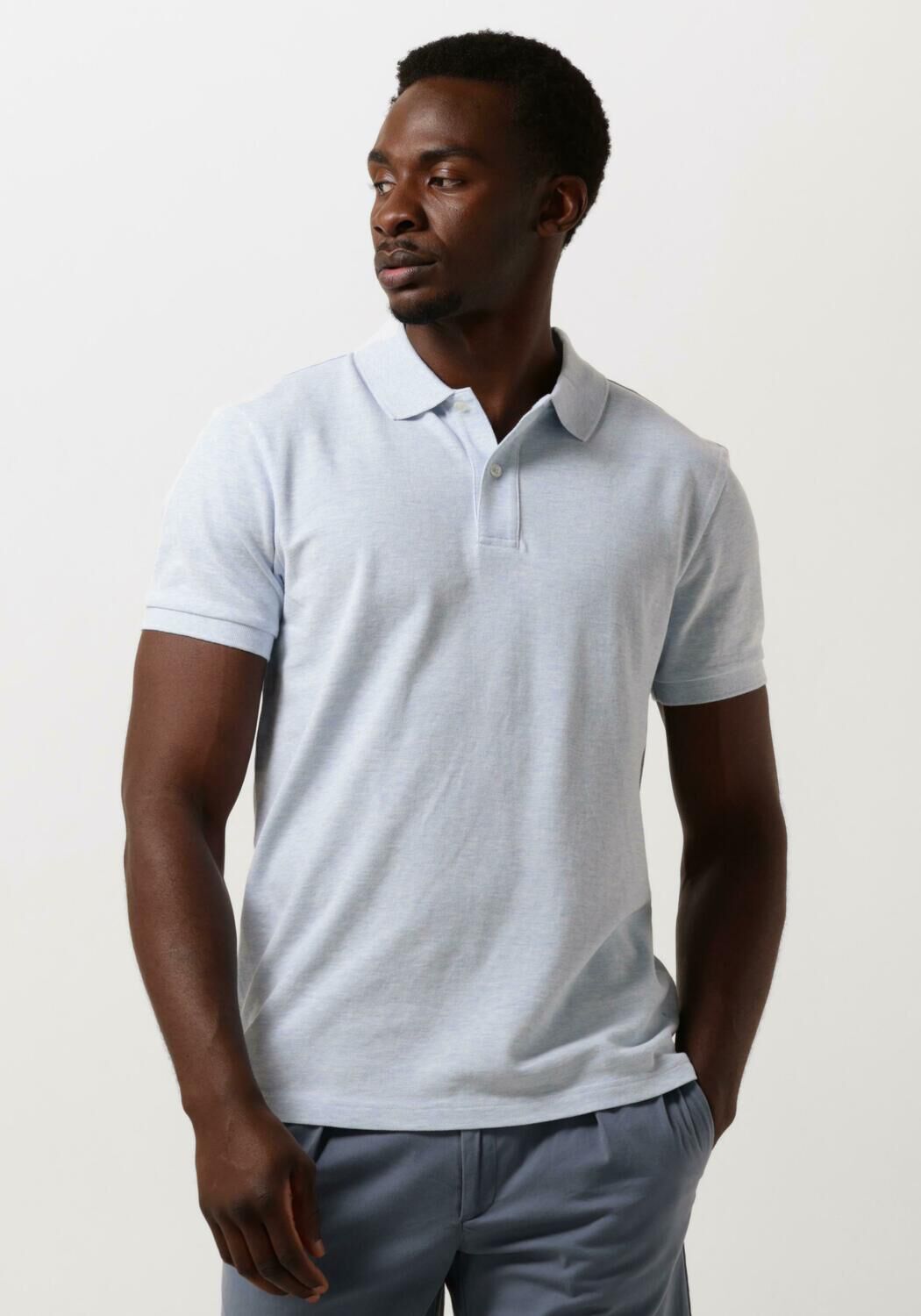 PROFUOMO Heren Polo's & T-shirts Polo Short Sleeve Lichtblauw