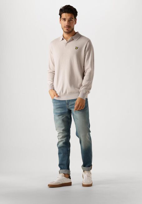 Beige LYLE & SCOTT Trui COTTON MERINO LONG SLEEVE KNITTED POLO Beige LYLE & SCOTT Trui COTTON MERINO LONG SLEEVE KNITTED POLO - large