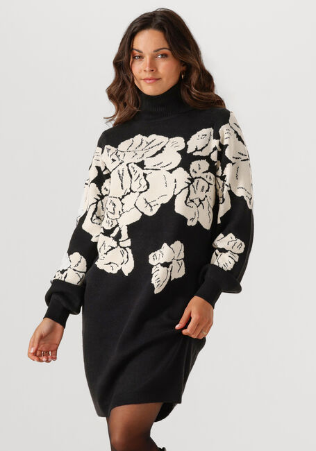 Zwarte OBJECT Mini jurk OBJRAY L/S KNIT ROLLNECK DRESS - large