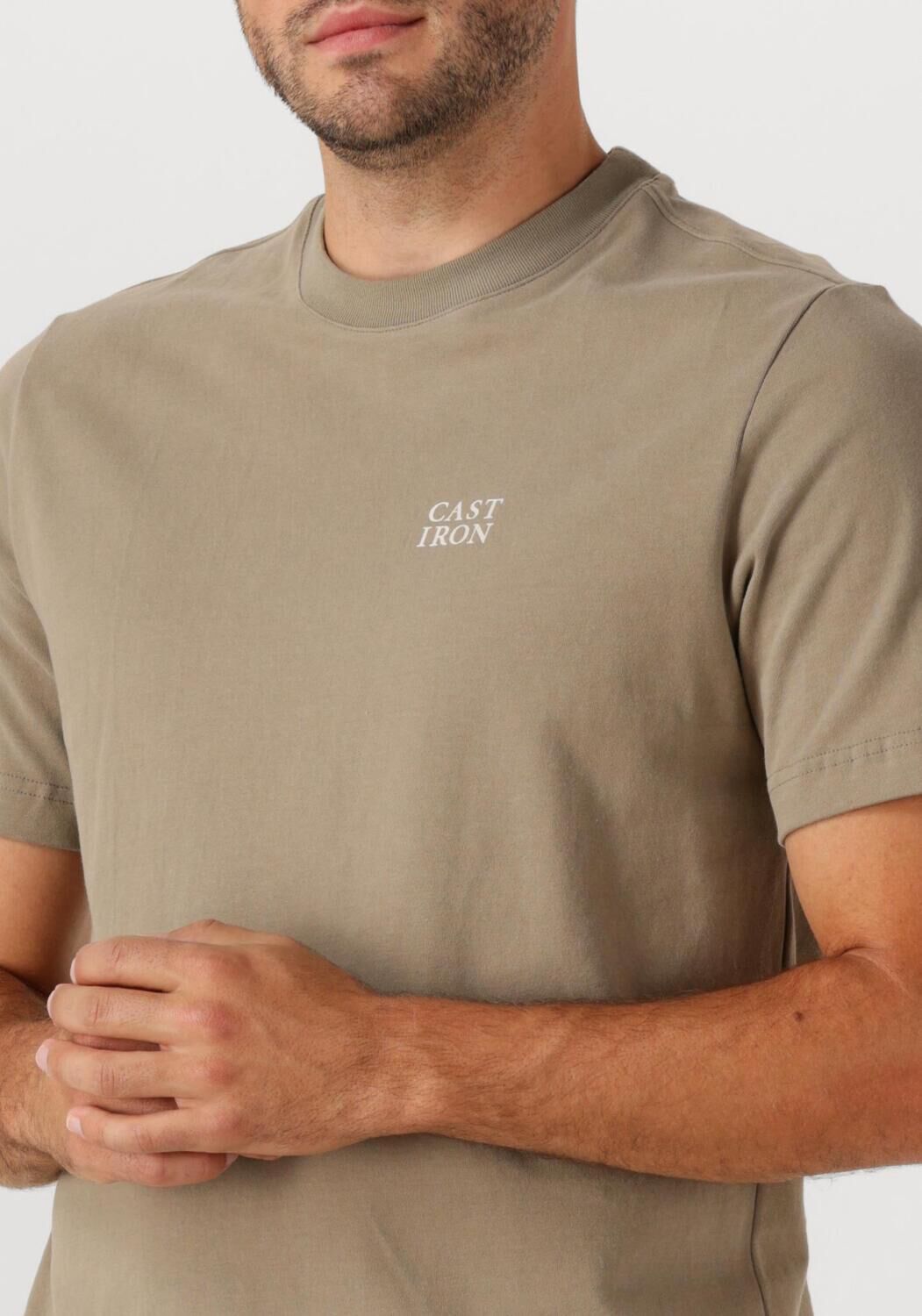 CAST IRON Heren Polo's & T-shirts Regular Fit Peached Jersey Beige