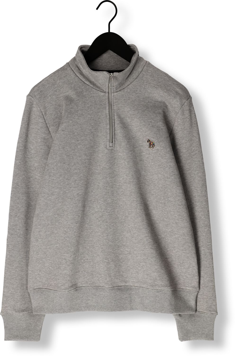PS PAUL SMITH Heren Truien & Vesten Mens Ls Reg Fit Half Zip Top Zebra Grijs