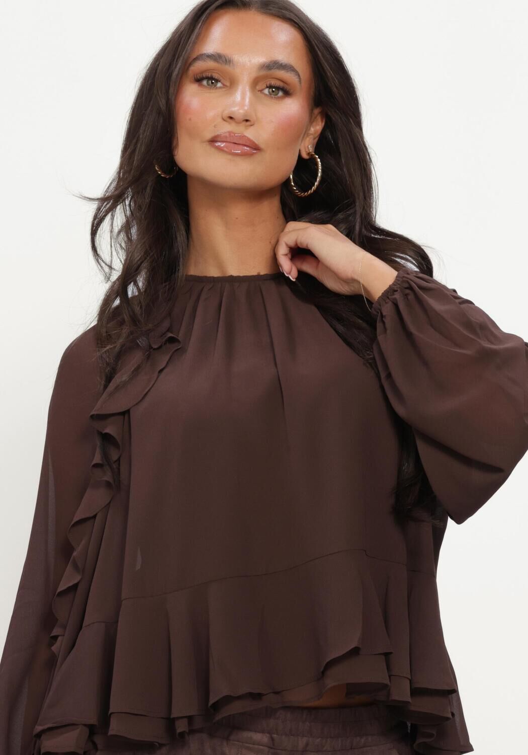 Bruine Y.A.S. Blouses YASMILVA LS TOP - large
