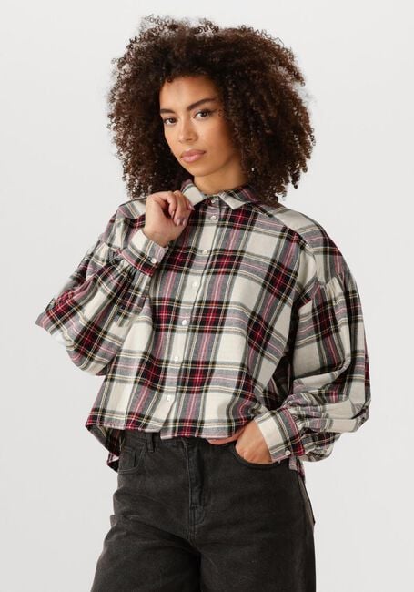 Witte BY-BAR Blouses SARAH SHORT CHECK BLOUSE - large
