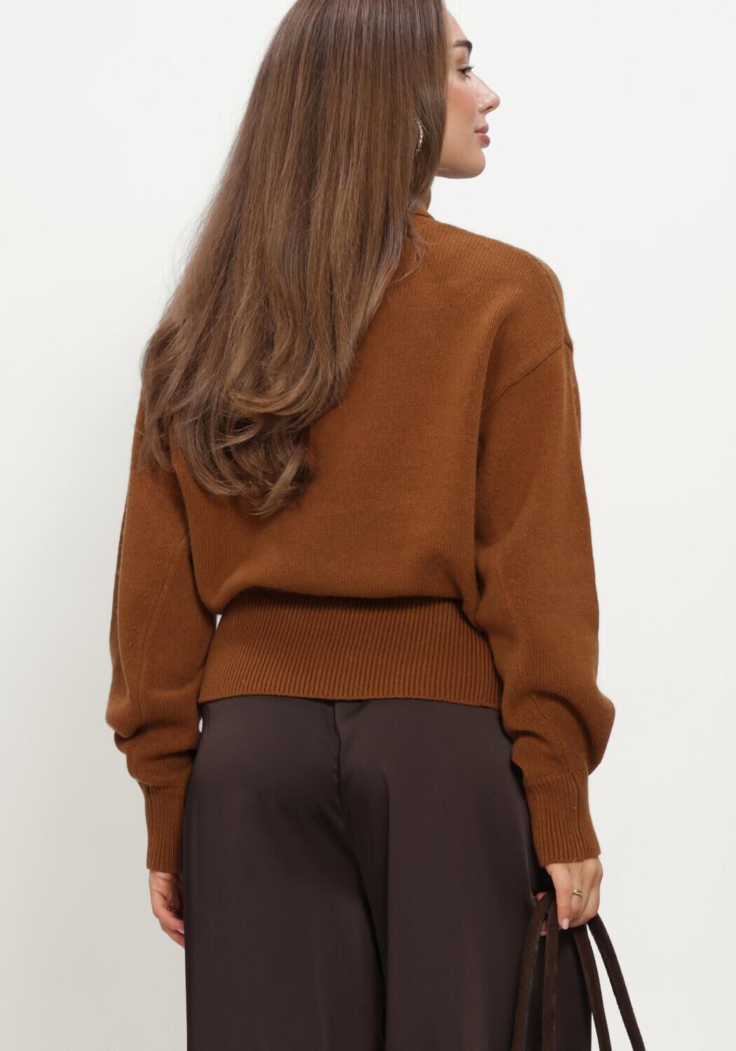 Bruine SELECTED WOMEN Coltrui SLWELLIE LS KNIT ROLL NECK - large